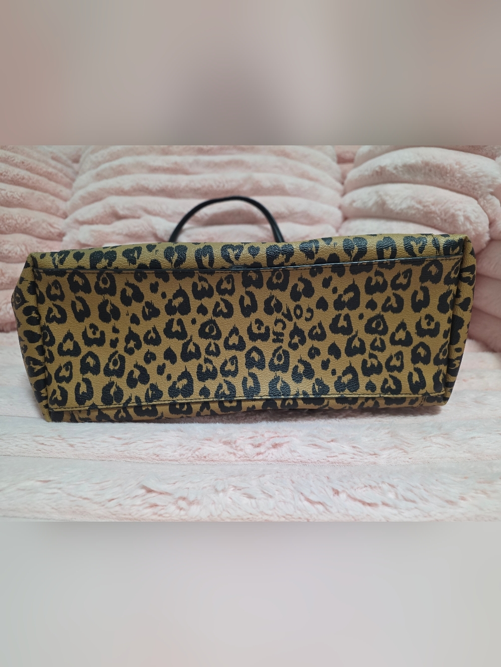 Coach Leopard Print Tote Bag | Tan Black Animal Print Shoulder Bag - Picture 3 of 11